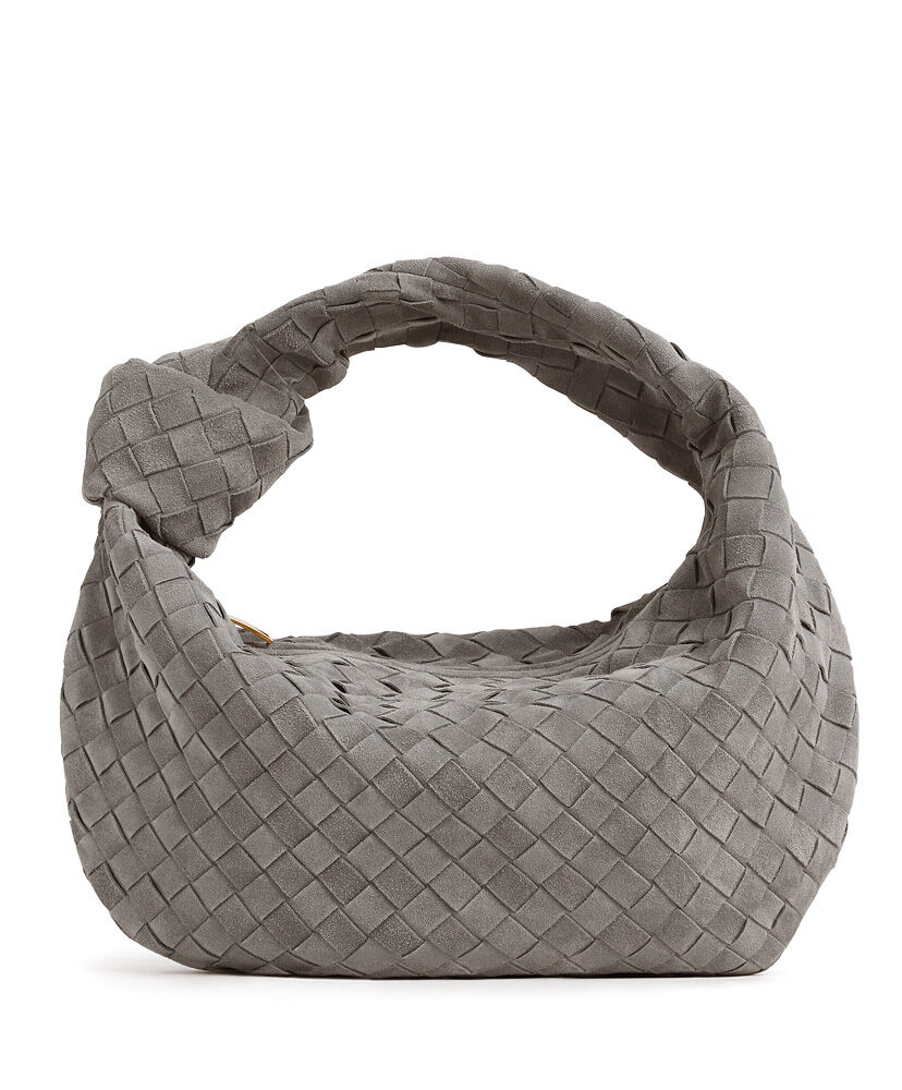 Bottega Veneta Teen Jodie Leather Shoulder Bag Grey